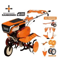  Benzininis kultivatorius Ruris 7500 su padargais ir priekaba Navigator 88